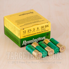 Remington Reduced Recoil 12 Gauge Ammunition - 250 Rounds of 2-3/4" 8 Pellets 00 Buckshot