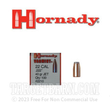 Hornady .222" Bullets - 100 Bullets of 40 Grain SP