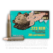 Brown Bear 223 Remington Ammunition - 20 Rounds of 55 Grain HP 