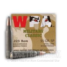 Wolf WPA Military Classic 223 Remington Ammunition - 20 Rounds of 55 Grain SP