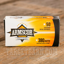 Armscor 380 ACP Ammunition - 50 Rounds of 95 Grain FMJ