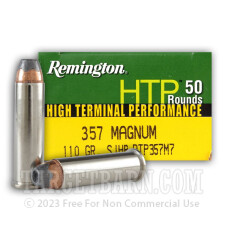 Remington HTP 357 Magnum Ammunition - 50 Rounds of 110 Grain SJHP 