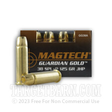 Magtech Guardian Gold 38 Special Ammunition - 20 Rounds of +P 125 Grain JHP