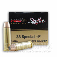 PMC Gold Starfire 38 Special Ammunition - 20 Rounds of +P 125 Grain JHP