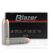 Blazer 38 Special Ammunition - 1000 Rounds of +P 158 Grain FMJ