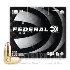 Federal Black Pack 9mm Ammunition - 1000 Rounds of 115 Grain FMJ