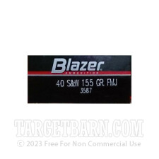 Blazer 40 S&W Ammunition - 1000 Rounds of 155 Grain FMJ
