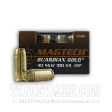 Magtech Guardian Gold 40 S&W Ammunition - 20 Rounds of 180 Grain JHP