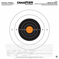 Champion Re-Stick Targets - 25 25-Yard Pistol Slow Fire Targets - 14.5" Targets