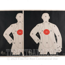 SPEC B-21X RC Paper Targets - 25 Yd Police Silhouette (Reversed) - Red - 100 Count