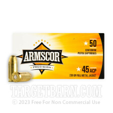 Armscor Precision 45 ACP Ammunition - 50 Rounds of 230 Grain FMJ