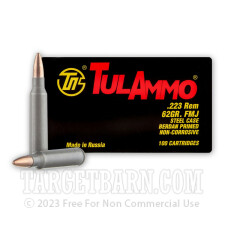 Tula 223 Remington Ammunition - 1000 Rounds of 62 Grain FMJ