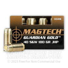 Magtech Guardian Gold 40 S&W Ammunition - 1000 Rounds of 180 Grain JHP