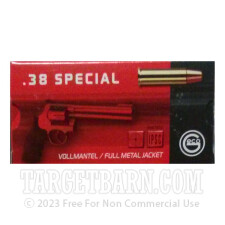 GECO 38 Special Ammunition - 50 Rounds of 158 Grain FMJ