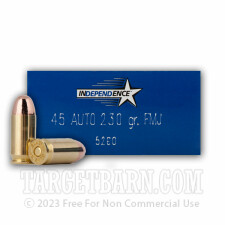 Independence 45 ACP Ammunition - 50 Rounds of 230 Grain FMJ