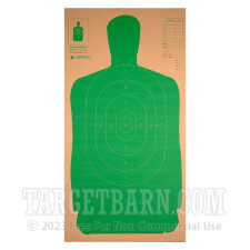 B27 Green Silhouette Cardboard Practice Target - Law Enforcement / Self-Defense - Champion - 25 Count