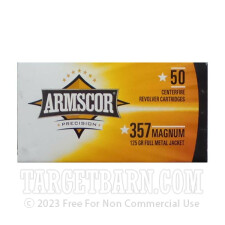 Armscor 357 Mag Ammunition - 1000 Rounds of 125 Grain FMJ