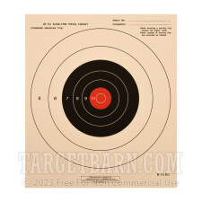 B-16 RC Paper Targets - 25 Yd Slow Fire Pistol - Red - 100 Count