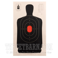 B-34 RC Paper Targets - 25 Yd Police Silhouette - Red - 100 Count