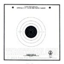 TQ-6 Paper Targets - 25 Ft Slow Fire Pistol - 100 Count