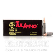 Tula 7.62x39 Ammunition - 1000 Rounds of 124 Grain FMJ
