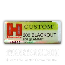 Hornady A-MAX Subsonic 300 AAC Ammunition - 20 Rounds of 208 Grain PT