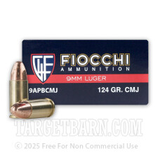 Fiocchi 9mm Luger Ammunition - 1000 Rounds of 124 Grain CMJ