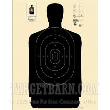 B-27 Paper Targets - 50 Yd Police Silhouette - 100 Count