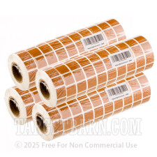 Tan Target Pasters - 40000 Count - 7/8" Unboxed Square Adhesive Pasters