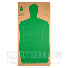 B27 Green Silhouette Cardboard Practice Target - Law Enforcement / Self-Defense - Champion - 25 Count