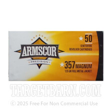 Armscor 357 Magnum Ammunition - 50 Rounds of 125 Grain FMJ