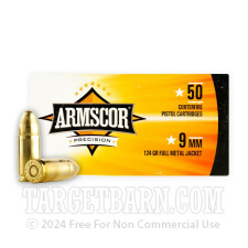 Armscor Precision 9mm Luger Ammunition - 1000 Rounds of 124 Grain FMJ