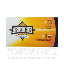 Armscor 9mm Luger Ammunition - 1000 Rounds of 115 Grain FMJ