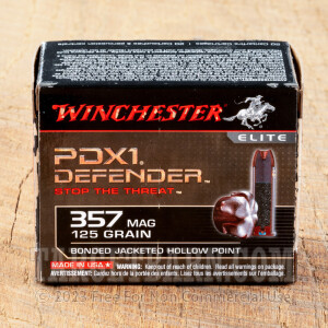 Winchester PDX1 357 Magnum Ammunition - 20 Rounds of 125 Grain Bonded JHP