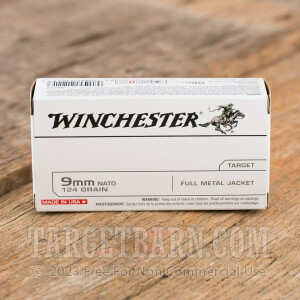 Winchester NATO 9mm Luger Ammunition - 500 Rounds of 124 Grain FMJ