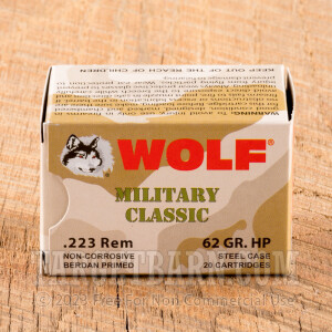 Wolf WPA Military Classic 223 Remington Ammunition - 20 Rounds of 62 Grain HP