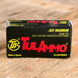 Tula 357 Magnum Ammunition - 50 Rounds of 158 Grain FMJ