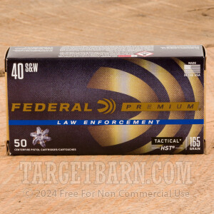 Federal Premium Law Enforcement 40 S&W Ammunition - 50 Rounds 165 Grain HST HP