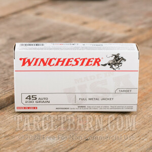 Winchester Target 45 ACP Ammunition - 50 Rounds of 230 Grain FMJ