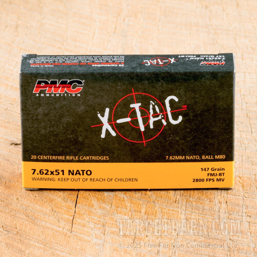PMC X-Tac 7.62 NATO 147 Grain FMJBT - 500 Rounds