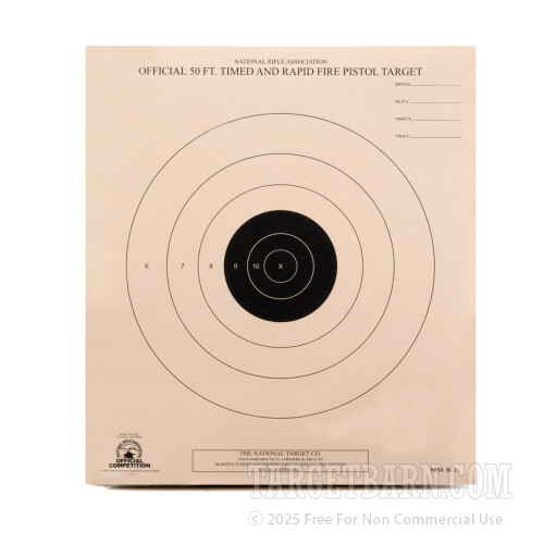 Pistol Targets - B-3 Paper Targets for Sale