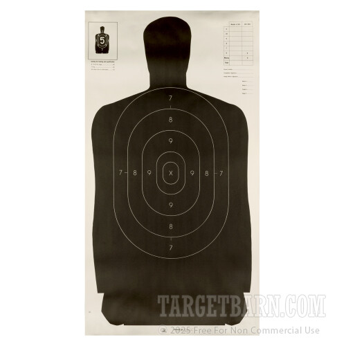B27 Target Champion Law Enforcement B-27 Black Silhouette Cardboard Targets for ...