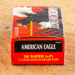 Federal American Eagle 38 Super Ammunition - 50 Rounds of +P 115 Grain JHP
