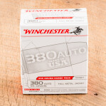 Winchester 380 ACP - 100 Rounds of 95 Grain FMJ