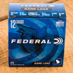 Federal Game Load Upland 12 Gauge Ammunition - 250 Rounds of 2-3/4” 1 oz #8 Shot