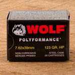 Wolf Polyformance 7.62x39 Ammunition - 1000 Rounds of 123 Grain HP