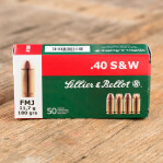 Sellier & Bellot 40 S&W Ammunition - 1000 Rounds of 180 Grain FMJ