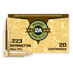 Patriot Sports 223 Rem Ammunition - 1000 Rounds of 55 Grain FMJ