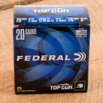 Federal Top Gun 20 Gauge Ammunition - 250 Rounds of 2-3/4” 7/8 oz #8 Shot