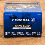 Federal Game Load Upland Hi-Brass 20 Gauge Ammunition - 250 Rounds of 2-3/4” 1 oz #7.5 Shot